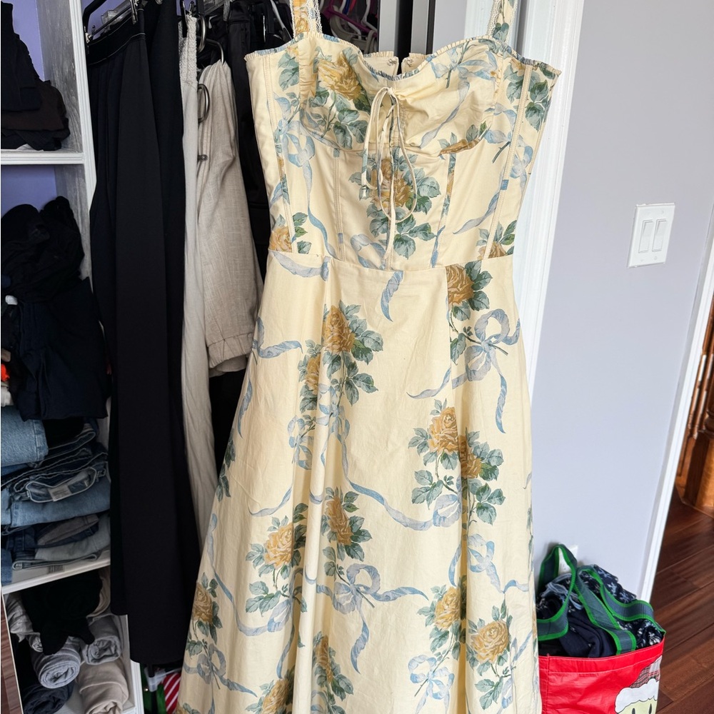House of CB Rosalee Floral Stretch Cotton Petticoat Dress - Picture 4 of 4